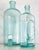 American Pair of Antique Aqua Glass Medical Snake Oil Apothecary Bottles From Ny and Nj For Sale - Image 3 of 18
