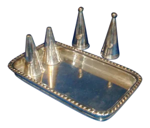 Early 19th Century Old Sheffield Silver on Copper Candle Tray & Snuffer - 3 Pieces