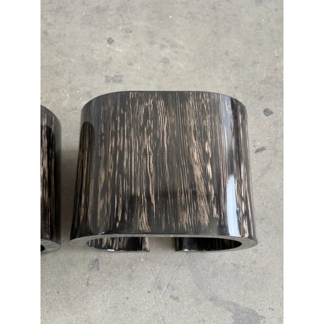 Vintage Cerused Scroll Side Tables- Pair For Sale - Image 15 of 17
