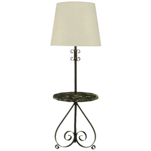 Black Dodecagon Marble & Iron Moorish Floor Lamp