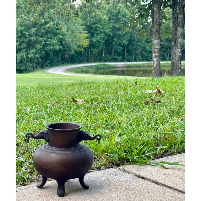 Japanese Seizan Bronze Elephant Censer For Sale - Image 13 of 13