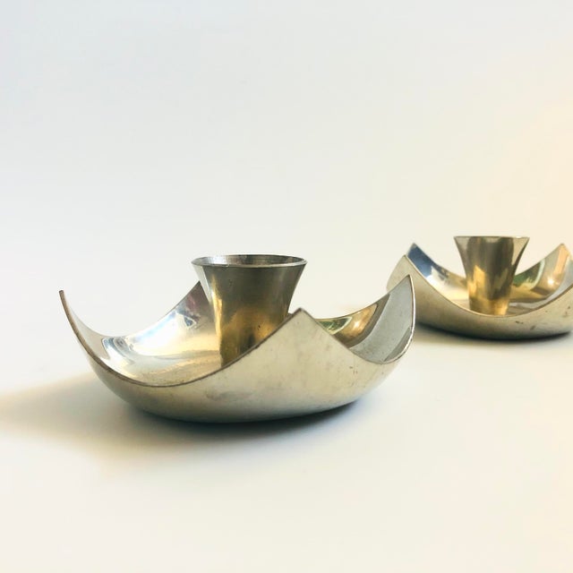 Pewter Candle Holders - Set of 2 For Sale - Image 4 of 7