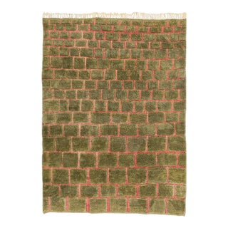 Oversize Hand-Knotted Moroccan Wool Rug | 11'2" X 7'6" | One of a Kind For Sale