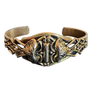 Vintage Whiting and Davis Style Gold Filled Cuff For Sale