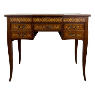 Spanish Marquetry Vanity Desk with Drop Leaves, 1930 For Sale