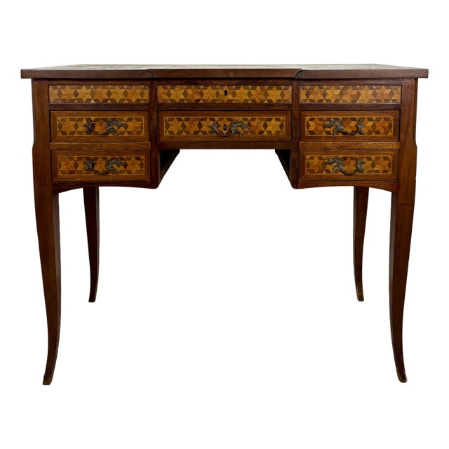 Spanish Marquetry Vanity Desk with Drop Leaves, 1930 For Sale