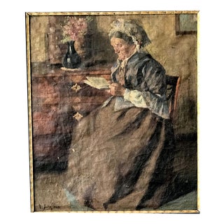 After Ludwig Voss, Figurative Composition, 19th Century, Oil Painting on Canvas, Framed For Sale
