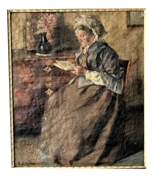 After Ludwig Voss, Figurative Composition, 19th Century, Oil Painting on Canvas, Framed
