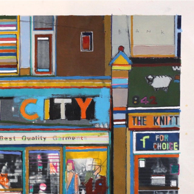 Contemporary Boom City, London - Original Contemporary London Cityscape Mixed Media Painting on Paper by Fabio Coruzzi For Sale - Image 3 of 10