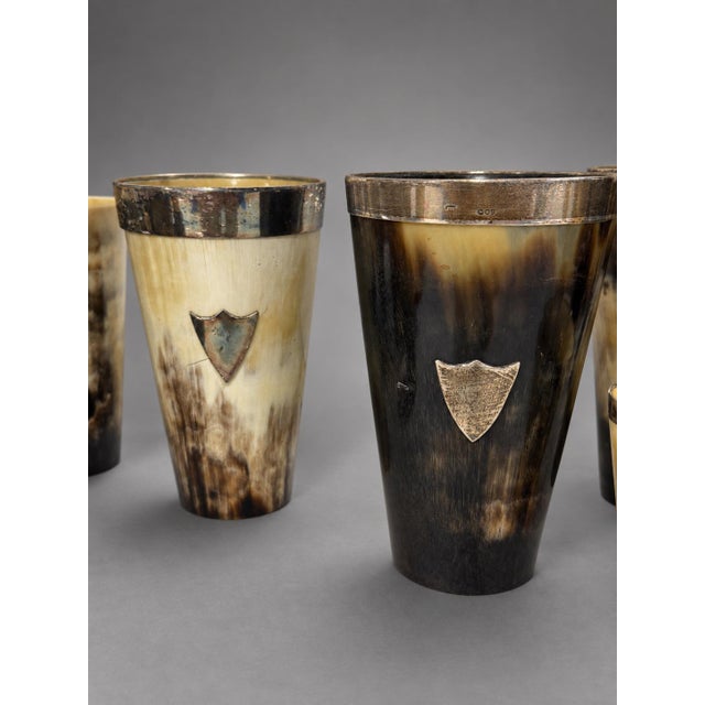 English Collection of 24 Antique British Horn Beakers, Including Silver-Mounted For Sale - Image 3 of 10