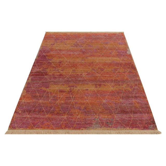 From Rug & Kilim’s bold modern selections, an 8x12 rug in luxe all silk, uniquely encapsulating our principal Josh...