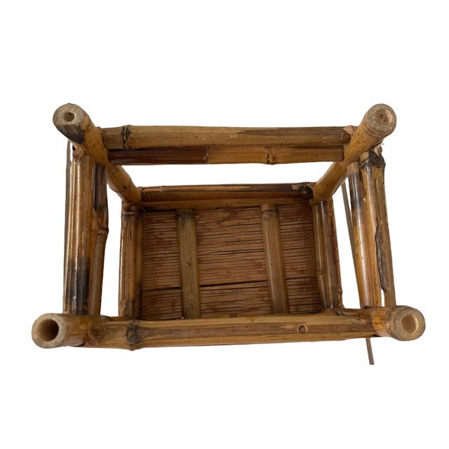 Rattan Bamboo Rectangular Shaped Table Riser Plant Stand For Sale In Miami - Image 6 of 7