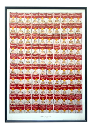 Andy Warhol Vintage 1978 Lithograph Print Framed Collector's Pop Art Poster " 100 Cans " 1962
