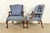 1990s Kittinger Chippendale Carved Mahogany Open Arm Library Chairs | Pair For Sale - Image 5 of 18