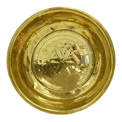 Antique French Brass Strainer For Sale
