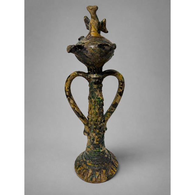 Antique French Saintonge Glazed Terracotta Bird Roof Finial Sculpture For Sale In Providence - Image 6 of 10