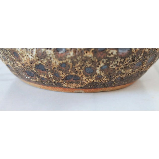 Vintage Brown Studio Art Pottery Pitcher For Sale - Image 10 of 10