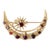 Vintage 14k Gold Crescent Moon and Star Garnet Brooch For Sale