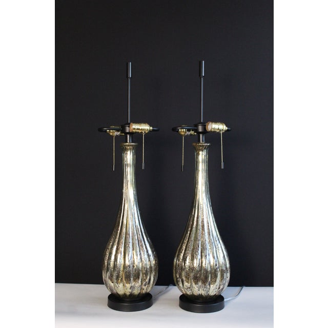 Mid 20th Century Italian Avventurina Influence Mirrored Lamps - a Pair For Sale In Miami - Image 6 of 12