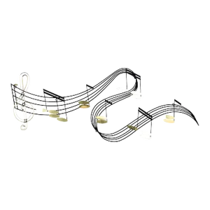 Large Scale Curtis Jere Music Notes Wall Sculpture