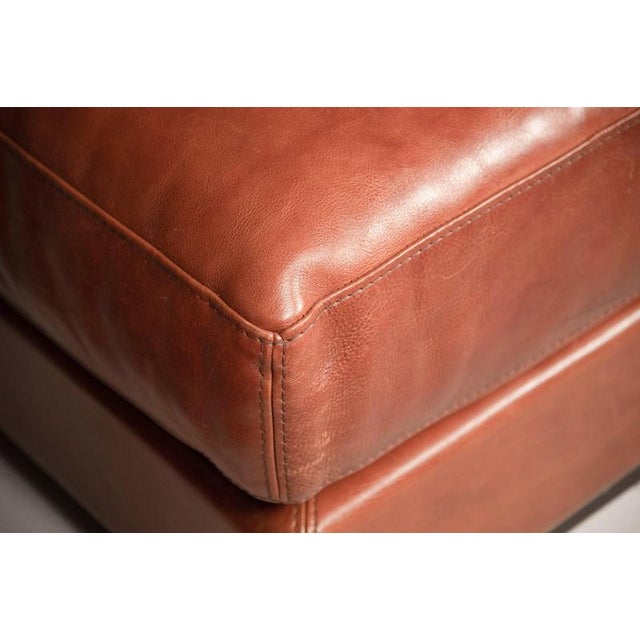 Orange Two Baxter Poufs in Tuscany Leather and Cognac Color, 1990s For Sale - Image 8 of 16