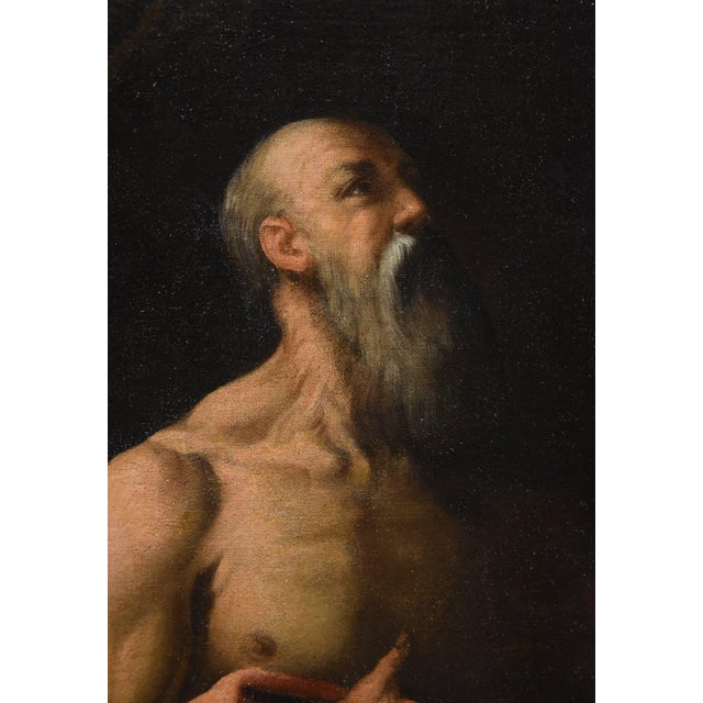 Workshop of Alessandro Bonvicino / Il Moretto, Saint Jerome, 1550, Oil on Canvas For Sale - Image 4 of 16