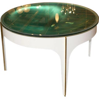 Ma+39's Custom Ivory Magnifying Lens Coffee Table For Sale