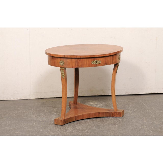 Early 20th Century French Empire Oval Accent Table For Sale - Image 4 of 12