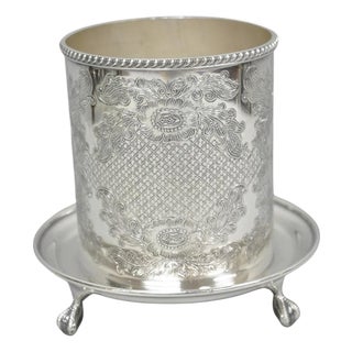 Vintage Viners of Sheffield English Regency Silver Plated Wine Bottle Coaster For Sale