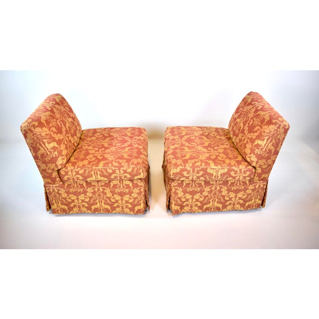 Billy Baldwin Style Large Scale Skirted Slipper Chairs For Sale - Image 12 of 12