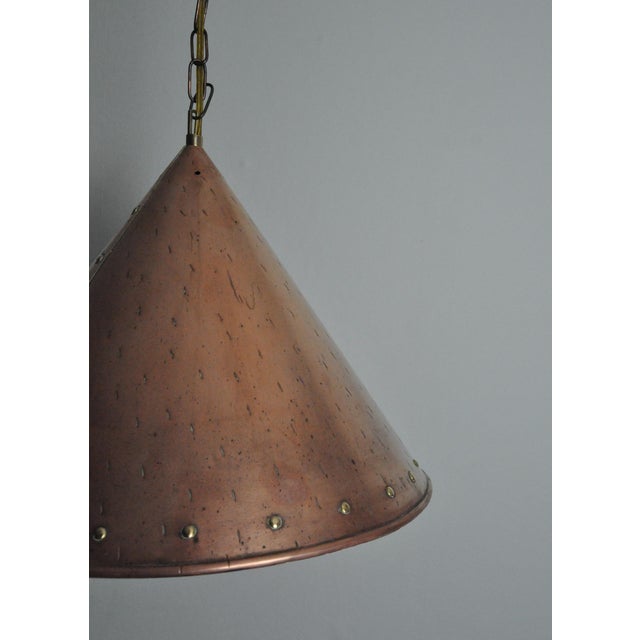 Copper Handmade Cone-Shaped Copper Pendant, Denmark, 1970s For Sale - Image 8 of 13