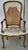 Italian made Louis XV Style Brass Nail Studded, Caned and Partial Upholstered Fauteuil. Double cane back with extra wood...