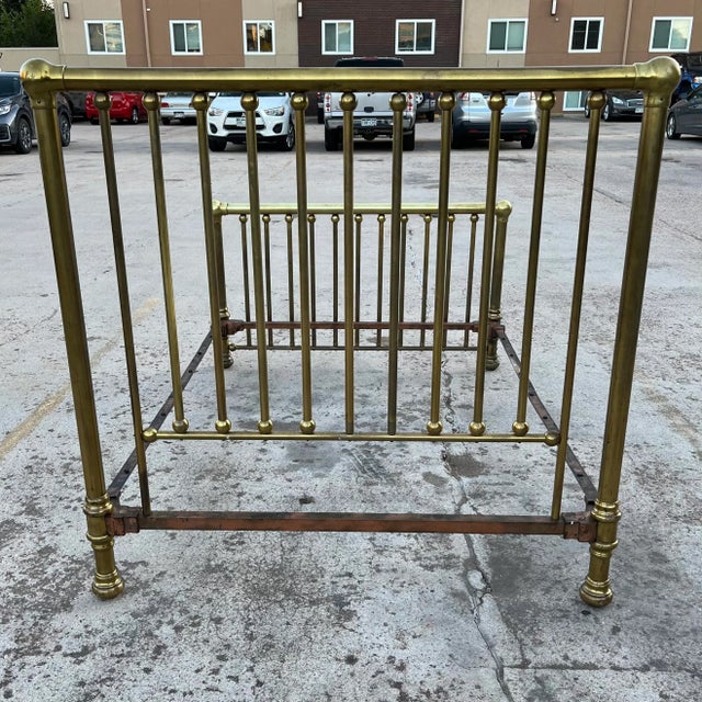 19th Century Antique Brass Double Bed Frame Circa 19th Century For Sale - Image 5 of 13