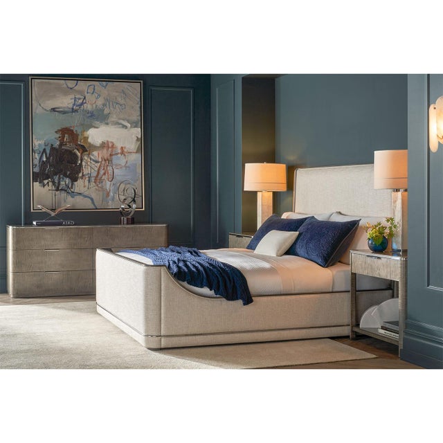 Upholstered Art Deco Bed - Cal King For Sale - Image 4 of 5