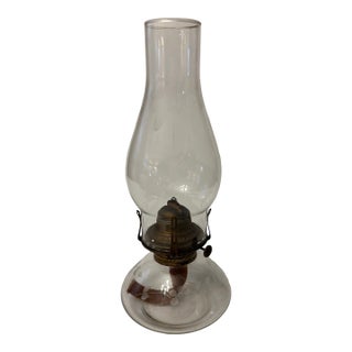 Antique Edge, Floral Oil Lamp For Sale