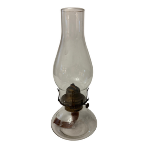 Antique Etched Floral Oil Lamp