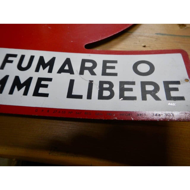 Black Sign Prohibiting the Use of Open Flames, 1950 For Sale - Image 8 of 10