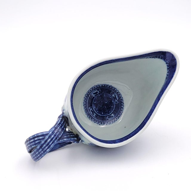 Early 19th Century Chinese Export Blue Fitzhugh Sauce Boat For Sale - Image 4 of 8