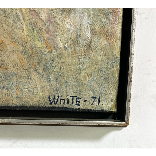 D. 1971 Mid-Century Modernist Painting Signed White For Sale In Boston - Image 6 of 6