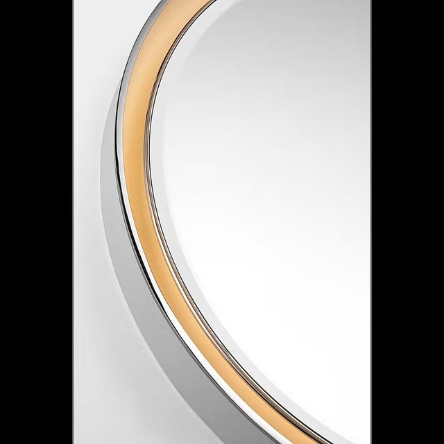 Transitional Thomas O'Brien for Visual Comfort Signature Tricia 30" Illuminated Round Mirror in Matte White and Polished Nickel For Sale - Image 3 of 10