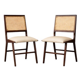 Set of 2 Chairs in Caviuna wood & Leather, Forma, 1950s - Lot 176 For Sale