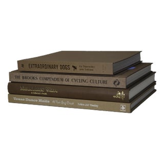 Decorative Books - Chocolate Coffee Table Stack - Set of 4 Brown Books For Sale