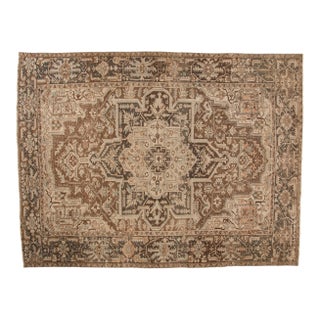Vintage Distressed Heriz Carpet - 8'7" x 11'4" For Sale