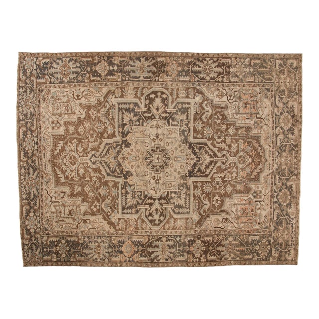 Vintage Distressed Heriz Carpet - 8'7" x 11'4" For Sale