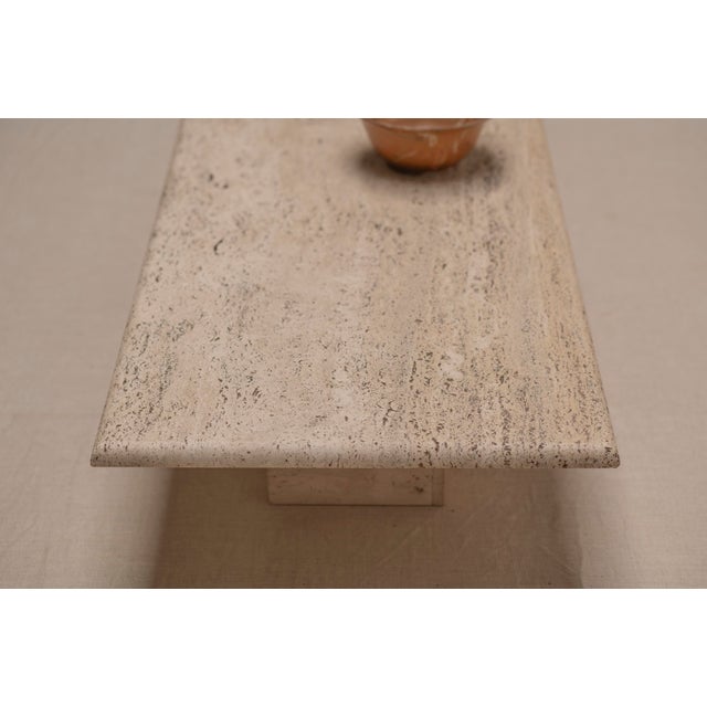 Architectural Rectangular Travertine Coffee Table, 1970s For Sale - Image 4 of 14