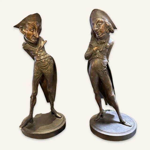 Metal Early 19th Century Spelter Metal Political Satire Figurines- 2 Pieces For Sale - Image 7 of 7