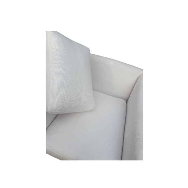 2020s Rh Oliver Slope Arm Swivel Chairs – Luxe Depth – Perennials® Performance Textured Linen Weave in White - Set of 2 For Sale - Image 5 of 10