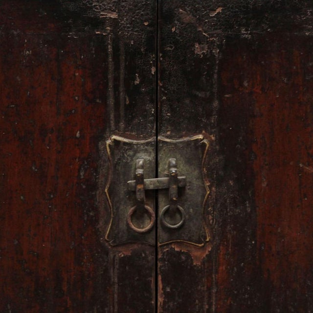 Wood Antique Chinese Carved Shanxi Cabinet For Sale - Image 7 of 8