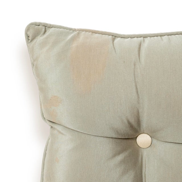 Pair of Tufted Toile & Silk Euro Pillows For Sale In New York - Image 6 of 16