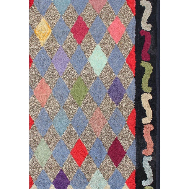 American Hooked rug design, rug , country of origin / type: United States / hooked, circa 1920. This American Hooked rug...